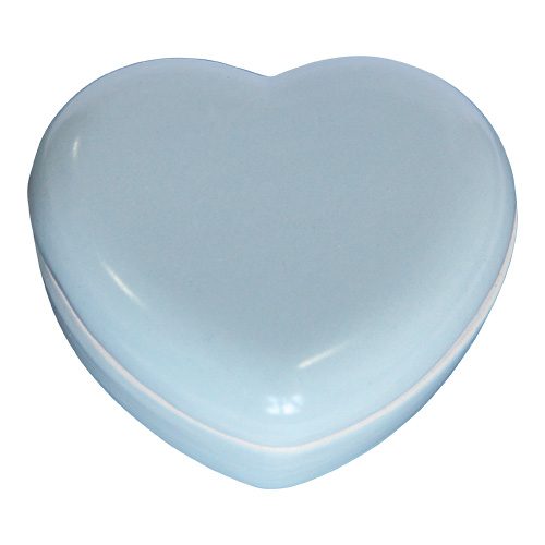 ceramic heart ash urn blue